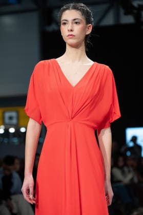 Modad catwalk during Madrid Fashion Week in Madrid - 06 Feb 2026 A model walks the runway in a design by designer ÁNGEL IGLESIAS at the Modad catwalk during Madrid Fashion Week at Ifema. Madrid Spain Copyright: xAtilanoxGarciax xSOPAxImagesx photos04321