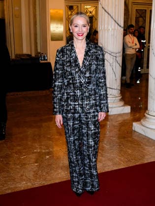 Milan, Milan Cortina 2026 Olympic Games, Welcome cocktail for guests at the Opening Ceremony at Teatro alla Scala. Pictured: Katherine LaNasa.  Copyright: xAlbertoxTerenghix xipa-agency.netx xComi Terenghix IPA_Agency_IPA71037253