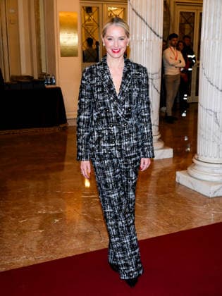 Milan, Milan Cortina 2026 Olympic Games, Welcome cocktail for guests at the Opening Ceremony at Teatro alla Scala. Pictured: Katherine LaNasa.  Copyright: xAlbertoxTerenghix xipa-agency.netx xComi Terenghix IPA_Agency_IPA71037260