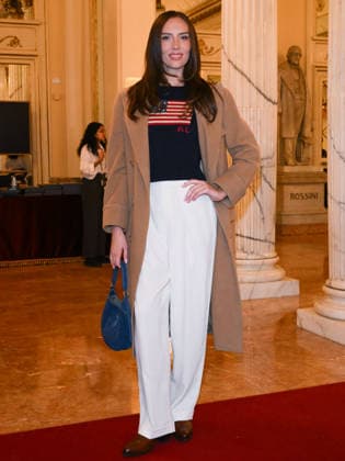 Milan, Milan Cortina 2026 Olympic Games, Welcome cocktail for guests at the Opening Ceremony at Teatro alla Scala. Pictured: Sydney Lee Carlson  Copyright: xAlbertoxTerenghix xipa-agency.netx xComi Terenghix IPA_Agency_IPA71038523