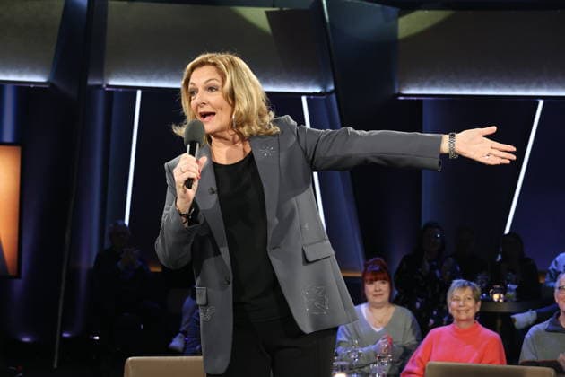 Bettina Tietjen hosts the NDR Talk Show, photo shoot on 30 1 2026, broadcast on 6 2 2026 on the 3 program of NDR television, Hamburg Lokstedt television studio