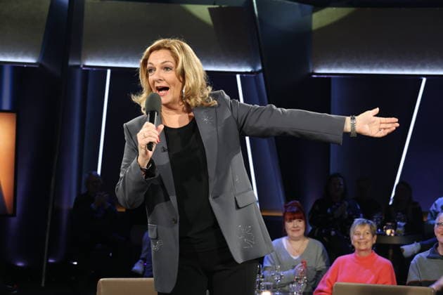 Bettina Tietjen hosts the NDR Talk Show, photo shoot on 30 1 2026, broadcast on 6 2 2026 on the 3 program of NDR television, Hamburg Lokstedt television studio