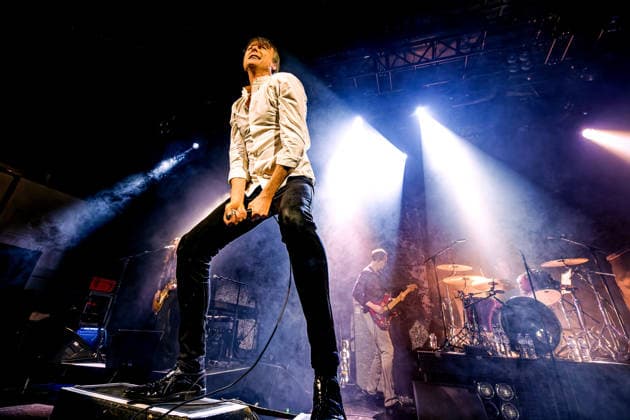 February 6, 2026, Liverpool, United Kingdom: Brett Anderson Of Uk band Suede smiles on stage At Liverpool University UK band Suede performing on stage at Liverpool University, Mountford Hall, UK as part of their 2026 ˜Antidepressants™ tour Liverpool United Kingdom - ZUMAs197 20260206_aaa_s197_370 Copyright: xAndyxVonxPipx