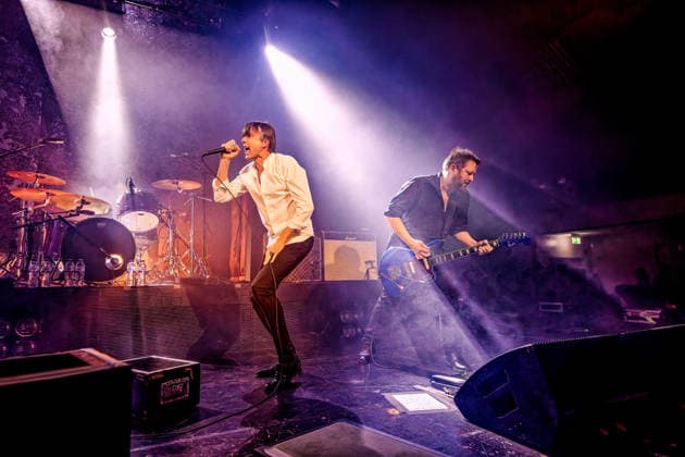 February 6, 2026, Liverpool, United Kingdom: Brett Anderson ( Vocals ) And Richard Oakes ( Guitar) Of Uk band Suede performing live at Liverpool University UK band Suede performing on stage at Liverpool University, Mountford Hall, UK as part of their 2026 ˜Antidepressants™ tour Liverpool United Kingdom - ZUMAs197 20260206_aaa_s197_382 Copyright: xAndyxVonxPipx