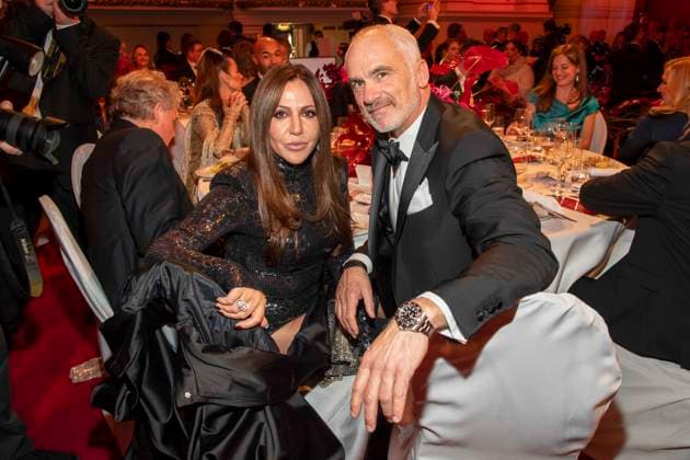 Simone Thomalla and Rene M as guests in the ballroom at the 100 Sepmper Opera Ball at the Semper Opera in Dresden on February 6, 2026 Saxony Germany