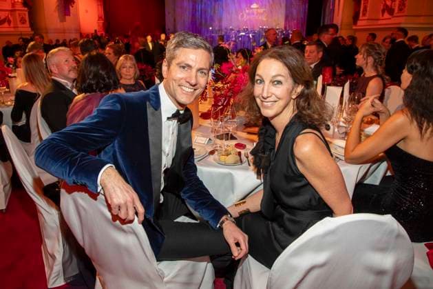 Ingo Zamproni and Jennifer Bourguignon wife of Ingo Zamperoni as guests in the ballroom at the 100 Sepmper Opera Ball at the Semper Opera in Dresden on February 6, 2026 Saxony Germany