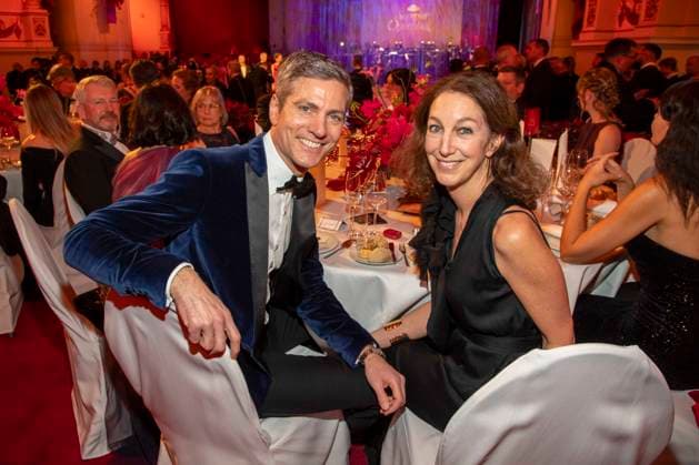 Ingo Zamproni and Jennifer Bourguignon wife of Ingo Zamperoni as guests in the ballroom at the 100 Sepmper Opera Ball at the Semper Opera in Dresden on February 6, 2026 Saxony Germany