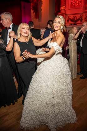 Raphaella Gassner and Annika Gassner dancing as guests in the ballroom at the 100 Sepmper Opera Ball at the Semper Opera in Dresden on February 6, 2026 Saxony Germany