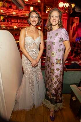 Nora Schmid and Valerie Eickhoff as guests in the ballroom at the 100 Sepmper Opera Ball at the Semper Opera in Dresden on February 6, 2026 Saxony Germany