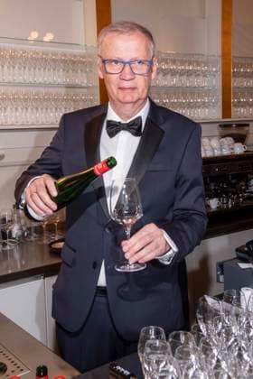 Günther Jauch presents his wine as a guest at the 100 Sepmper Opera Ball at the Semper Opera in Dresden on February 6, 2026 Saxony Germany