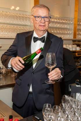 Günther Jauch presents his wine as a guest at the 100 Sepmper Opera Ball at the Semper Opera in Dresden on February 6, 2026 Saxony Germany