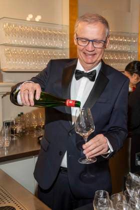 Günther Jauch presents his wine as a guest at the 100 Sepmper Opera Ball at the Semper Opera in Dresden on February 6, 2026 Saxony Germany