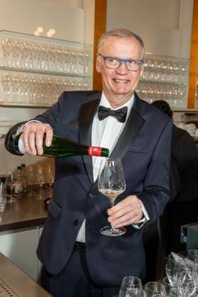 Günther Jauch presents his wine as a guest at the 100 Sepmper Opera Ball at the Semper Opera in Dresden on February 6, 2026 Saxony Germany