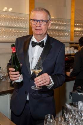 Günther Jauch presents his wine as a guest at the 100 Sepmper Opera Ball at the Semper Opera in Dresden on February 6, 2026 Saxony Germany