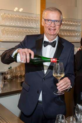 Günther Jauch presents his wine as a guest at the 100 Sepmper Opera Ball at the Semper Opera in Dresden on February 6, 2026 Saxony Germany