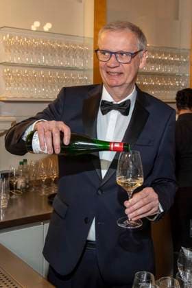 Günther Jauch presents his wine as a guest at the 100 Sepmper Opera Ball at the Semper Opera in Dresden on February 6, 2026 Saxony Germany