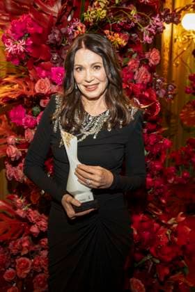 Iris Berben with the Choros Award winner as a guest in the ballroom at the 100 Sepmper Opera Ball at the Semper Opera in Dresden on February 6, 2026 Saxony Germany