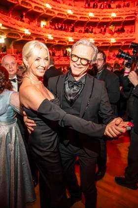 Gesine Lippert and Wolfgang Lippert dancing as guests in the ballroom at the 100 Sepmper Opera Ball at the Semper Opera in Dresden on February 6, 2026 Saxony Germany
