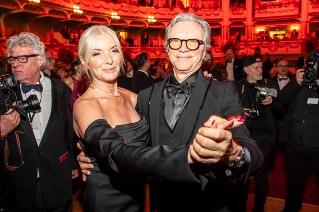 Gesine Lippert and Wolfgang Lippert dancing as guests in the ballroom at the 100 Sepmper Opera Ball at the Semper Opera in Dresden on February 6, 2026 Saxony Germany