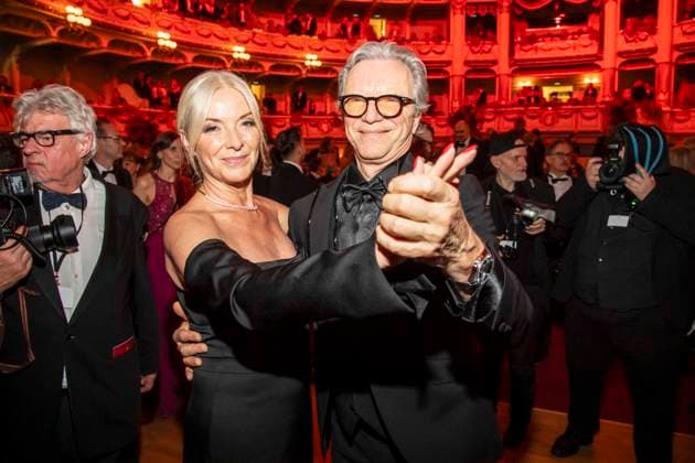 Gesine Lippert and Wolfgang Lippert dancing as guests in the ballroom at the 100 Sepmper Opera Ball at the Semper Opera in Dresden on February 6, 2026 Saxony Germany