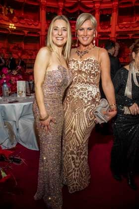Stefanie Hertel and Kamilla Senjo as guests in the ballroom at the 100 Sepmper Opera Ball at the Semper Opera in Dresden on February 6, 2026 Saxony Germany