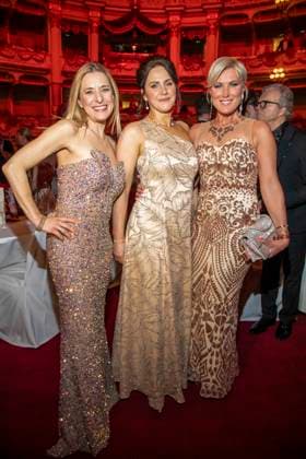 Stefanie Hertel, Annett Hofmann and Kamilla Senjo as guests in the ballroom at the 100 Sepmper Opera Ball at the Semper Opera in Dresden on February 6, 2026 Saxony Germany