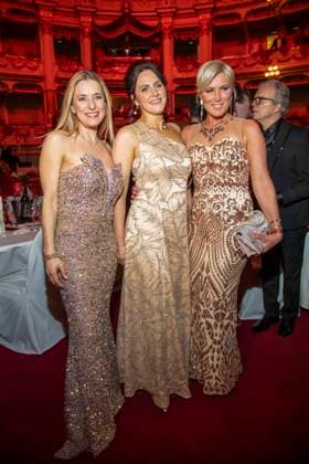 Stefanie Hertel, Annett Hofmann and Kamilla Senjo as guests in the ballroom at the 100 Sepmper Opera Ball at the Semper Opera in Dresden on February 6, 2026 Saxony Germany