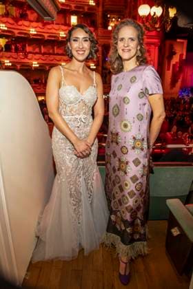 Nora Schmid and Valerie Eickhoff as guests in the ballroom at the 100 Sepmper Opera Ball at the Semper Opera in Dresden on February 6, 2026 Saxony Germany