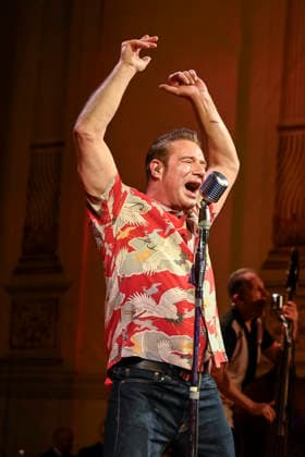 Sasha as DICK BRAVE during his performance concert singing as a guest in the ballroom at the 100 Sepmper Opera Ball at the Semper Opera in Dresden on February 6, 2026 Saxony Germany