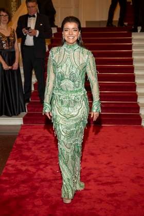Ana Plasencia as a guest on the red carpet at the 100 Sepmper Opera Ball at the Semper Opera in Dresden on February 6, 2026 Saxony Germany