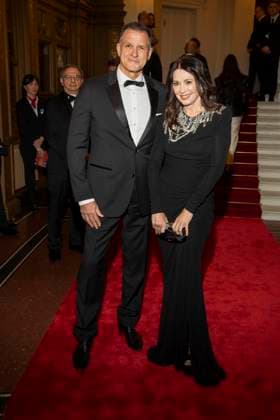 Heiko Kiesow and Iris Berben as guests on the red carpet at the 100 Sepmper Opera Ball at the Semper Opera in Dresden on February 6, 2026 Saxony Germany