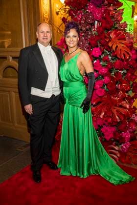 Dirk Hilbert Dresden Lord Mayor and Miriam Nötzold on the red carpet as guests in the ballroom at the 100 Sepmper Opera Ball at the Semper Opera in Dresden on February 6, 2026 Saxony Germany
