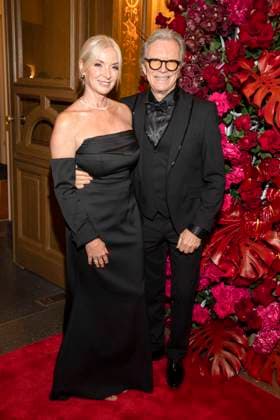 Gesine Lippert and Wolfgang Lippert couple on the red carpet as guests in the ballroom at the 100 Sepmper Opera Ball at the Semper Opera in Dresden on February 6, 2026 Saxony Germany