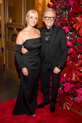 Gesine Lippert and Wolfgang Lippert couple on the red carpet as guests in the ballroom at the 100 Sepmper Opera Ball at the Semper Opera in Dresden on February 6, 2026 Saxony Germany