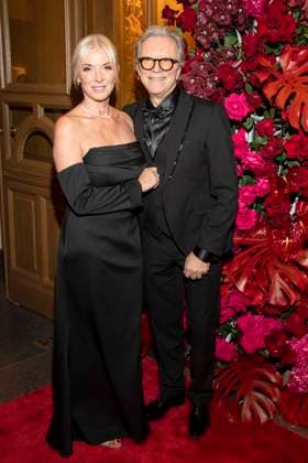 Gesine Lippert and Wolfgang Lippert couple on the red carpet as guests in the ballroom at the 100 Sepmper Opera Ball at the Semper Opera in Dresden on February 6, 2026 Saxony Germany