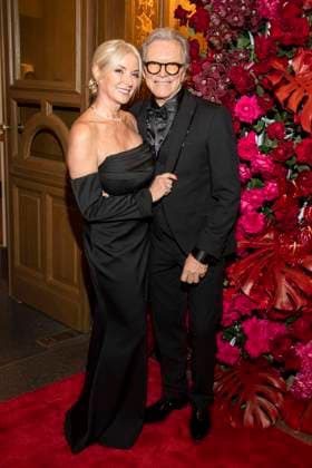 Gesine Lippert and Wolfgang Lippert couple on the red carpet as guests in the ballroom at the 100 Sepmper Opera Ball at the Semper Opera in Dresden on February 6, 2026 Saxony Germany
