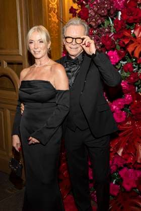 Gesine Lippert and Wolfgang Lippert couple on the red carpet as guests in the ballroom at the 100 Sepmper Opera Ball at the Semper Opera in Dresden on February 6, 2026 Saxony Germany