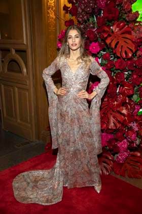 Cathy Hummels on the red carpet as a guest in the ballroom at the 100 Sepmper Opera Ball at the Semper Opera in Dresden on February 6, 2026 Saxony Germany