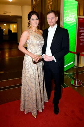 Michael Kretschmer with partner Annett Hofmann at the 18 SemperOperaball 2026 in the Semper Opera Dresden, 06 02 2026 Foto:xM.xWehnertx xFuturexImagex semperopernball_6243
