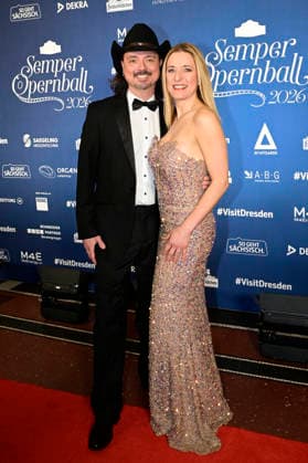 Stefanie Hertel with husband Lanny Lanner at the 18 SemperOperaball 2026 in the Semper Opera Dresden, 06 02 2026 Foto:xM.xWehnertx xFuturexImagex semperopernball_6264