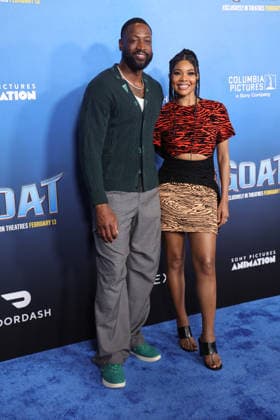 Celebrities attend the Los Angeles premiere of Columbia Pictures and Sony Pictures Animation s GOAT at the AMC Century City 15 in Los Angeles United States Featuring: Dwyane Wade, Gabrielle Union Where: Los Angeles, California, United States When: 07 Feb 2026 Credit: Faye s Vision Cover Images EDITORIAL USE ONLY. NOT FOR USE BY NEWSPAPERS BASED IN THE UK. Copyright: xx coverimg55443931