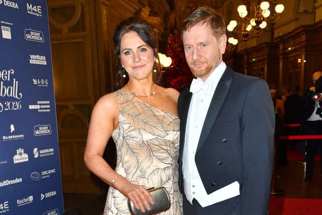 Michael Kretschmer and Annett Hofmann at the Semper Opera Ball on 6 02 2026 in Dresden Semper Opera Ball 2026 in Dresden