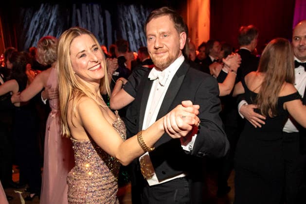 Stefanie Hertel and Michael Kretschmer at the Semper Opera Ball on 6 02 2026 in Dresden Semper Opera Ball 2026 in Dresden