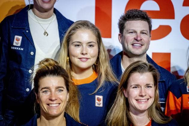 MILAN - Queen Maxima, Princess Amalia, and King Willem-Alexander visit the TeamNL House during the Olympic Games in Milan. ROBIN UTRECHT ANP netherlands out - belgium out  Copyright: xx x549906189x originalFilename: 549906189.jpg