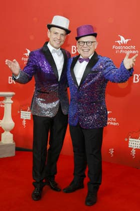 Jürgen Kirner with husband Simon at the BR live broadcast Fastnacht in Franken in the Mainfrankensäle Veitshöchheim, 06 02 2026 Foto:xAgenturxWehnertx xZichyx xFuturexImagex prunksitzung_6226