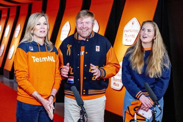 MILAN - Queen Maxima, Princess Amalia, and King Willem-Alexander visit the TeamNL House during the Olympic Games in Milan. ROBIN UTRECHT ANP netherlands out - belgium out  Copyright: xx x549912775x originalFilename: 549912775.jpg