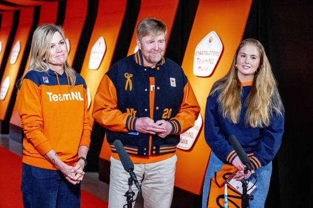 MILAN - Queen Maxima, Princess Amalia, and King Willem-Alexander visit the TeamNL House during the Olympic Games in Milan. ROBIN UTRECHT ANP netherlands out - belgium out  Copyright: xx x549912795x originalFilename: 549912795.jpg