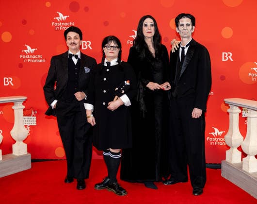 In the picture from left Birgit Spanner Ulmer BR Production and Technical Director , Eva Majuntke Legal Director BR , Katja Wildermuth BR Director General and Bjoern Wilhelm Program Director Culture Veitshoechheim, Mainfrankensaele, 06 02 2026, Fastnacht in Franken 2026 Copyright: HMBxMedia xJulienxBecker