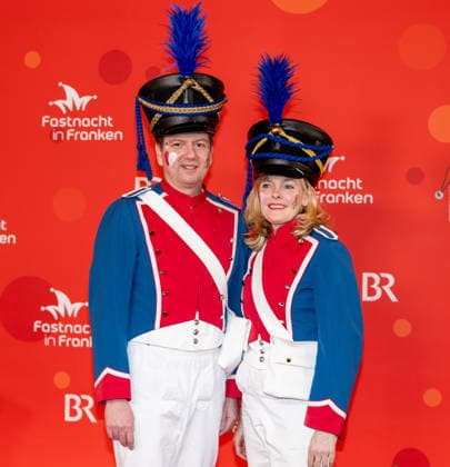 Pictured from left The Bavarian State Secretary for the Interior, Sport and Integration, Sandro Kirchner CSU with his wife Heike Veitshoechheim, Mainfrankensaele, 06 02 2026, Fastnacht in Franken 2026 Copyright: HMBxMedia xJulienxBecker