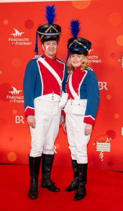 Pictured from left The Bavarian State Secretary for the Interior, Sport and Integration, Sandro Kirchner CSU with his wife Heike Veitshoechheim, Mainfrankensaele, 06 02 2026, Fastnacht in Franken 2026 Copyright: HMBxMedia xJulienxBecker